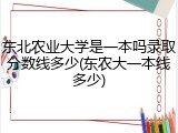 东北农业大学是一本吗录取分数线多少(东农大一本线多少)
