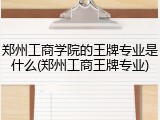 郑州工商学院的王牌专业是什么(郑州工商王牌专业)