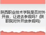 陕西职业技术学院是否对外开放，让进去参观吗？(陕职院对外开放参观吗)