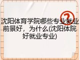 沈阳体育学院哪些专业就业前景好，为什么(沈阳体院好就业专业)