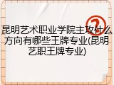 昆明艺术职业学院主攻什么方向有哪些王牌专业(昆明艺职王牌专业)