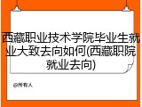 西藏职业技术学院毕业生就业大致去向如何(西藏职院就业去向)