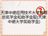 天津中德应用技术大学有哪些奖学金和助学金呢(天津中德大学奖助学金)