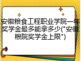 安徽粮食工程职业学院一年奖学金最多能拿多少("安徽粮院奖学金上限")