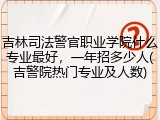 吉林司法警官职业学院什么专业最好，一年招多少人(吉警院热门专业及人数)
