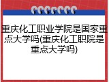 重庆化工职业学院是国家重点大学吗(重庆化工职院是重点大学吗)