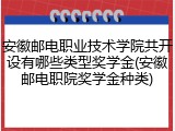 安徽邮电职业技术学院共开设有哪些类型奖学金(安徽邮电职院奖学金种类)