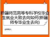 新疆师范高等专科学校毕业生就业大致去向如何(新疆师专毕业生去向)
