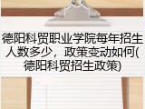 德阳科贸职业学院每年招生人数多少，政策变动如何(德阳科贸招生政策)
