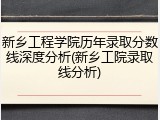 新乡工程学院历年录取分数线深度分析(新乡工院录取线分析)