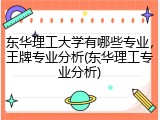 东华理工大学有哪些专业，王牌专业分析(东华理工专业分析)