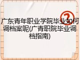 广东青年职业学院毕业如何调档案呢(广青职院毕业调档指南)