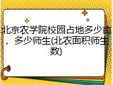 北京农学院校园占地多少亩，多少师生(北农面积师生数)