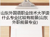 山东外国语职业技术大学读什么专业比较有前景(山东外职前景专业)