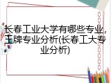 长春工业大学有哪些专业，王牌专业分析(长春工大专业分析)