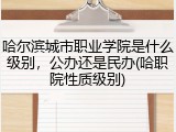 哈尔滨城市职业学院是什么级别，公办还是民办(哈职院性质级别)