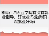 渤海石油职业学院有没有就业指导，好就业吗(渤海职院就业好吗)