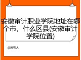 安徽审计职业学院地址在哪个市，什么区县(安徽审计学院位置)