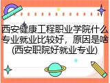 西安健康工程职业学院什么专业就业比较好，原因是啥(西安职院好就业专业)