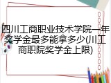 四川工商职业技术学院一年奖学金最多能拿多少(川工商职院奖学金上限)