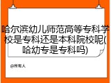 哈尔滨幼儿师范高等专科学校是专科还是本科院校呢(哈幼专是专科吗)