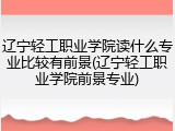 辽宁轻工职业学院读什么专业比较有前景(辽宁轻工职业学院前景专业)