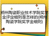 朔州陶瓷职业技术学院奖学金评定细则是怎样的(朔州陶瓷学院奖学金细则)