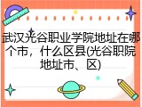 武汉光谷职业学院地址在哪个市，什么区县(光谷职院地址市、区)