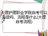 大理护理职业学院自考可以去读吗，流程是什么(大理自考流程)