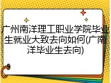 广州南洋理工职业学院毕业生就业大致去向如何(广南洋毕业生去向)