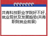 共青科技职业学院好不好，就业现状及发展趋势(共青职院就业前景)