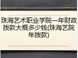 珠海艺术职业学院一年财政拨款大概多少钱(珠海艺院年拨款)