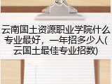 云南国土资源职业学院什么专业最好，一年招多少人(云国土最佳专业招数)