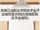 渤海石油职业学院奖学金评定细则是怎样的(渤海职院奖学金细则)