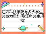 江西科技学院有多少学生，师资力量如何(江科师生规模)