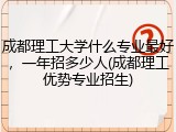 成都理工大学什么专业最好，一年招多少人(成都理工优势专业招生)