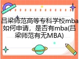 吕梁师范高等专科学校mba如何申请，是否有mba(吕梁师范有无MBA)