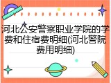 河北公安警察职业学院的学费和住宿费明细(河北警院费用明细)