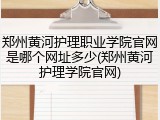 郑州黄河护理职业学院官网是哪个网址多少(郑州黄河护理学院官网)