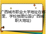 广西城市职业大学地址在哪里，学校地理位置(广西城职大地址)