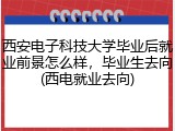 西安电子科技大学毕业后就业前景怎么样，毕业生去向(西电就业去向)