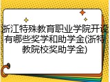 浙江特殊教育职业学院开设有哪些奖学和助学金(浙特教院校奖助学金)