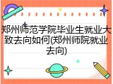 郑州师范学院毕业生就业大致去向如何(郑州师院就业去向)