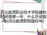 河北能源职业技术学院建校时间是哪一年，什么历史背景(河北能源职院建校年)