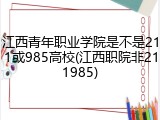 江西青年职业学院是不是211或985高校(江西职院非211985)