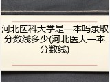 河北医科大学是一本吗录取分数线多少(河北医大一本分数线)