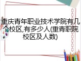 重庆青年职业技术学院有几个校区,有多少人(重青职院校区及人数)