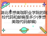 湖北孝感美珈职业学院的院校代码和邮编是多少(孝感美珈代码邮编)