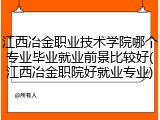 江西冶金职业技术学院哪个专业毕业就业前景比较好(江西冶金职院好就业专业)