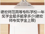 德宏师范高等专科学校一年奖学金最多能拿多少(德宏师专奖学金上限)